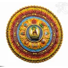 Mandala Shakyamuni Buddha falidísz 8 szerencsejellel – 39,5 cm