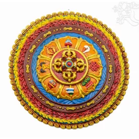   Mandala dupla vadzsra és 8 szerencsejellel falidísz – 39,5 cm