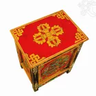 Sárkányos, kézzel festett tibeti stílusú szekrény, dupla dordzséval