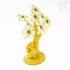 Nevető Buddha szobor virágzó fával - 20 cm