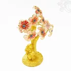 Nevető Buddha szobor virágzó fával - 20 cm