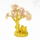 Nevető Buddha szobor virágzó fával - 20 cm