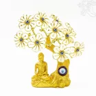 Shakyamuni Buddha szobor virágzó fával - 20 cm