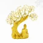 Shakyamuni Buddha szobor virágzó fával - 20 cm