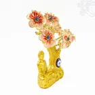 Shakyamuni Buddha szobor virágzó fával - 20 cm
