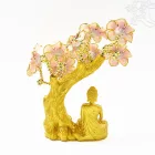 Shakyamuni Buddha szobor virágzó fával - 20 cm