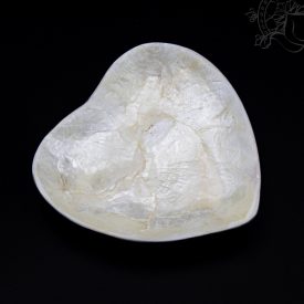   Szív alakú kagylótálka, aranyszínű szegéllyel – 8 cm