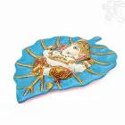 Ganesha Bódhi levélen fém fali függő - 20 cm