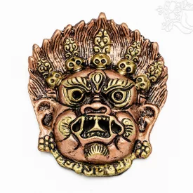 Mahakala fali dísz / maszk, fém – 12,5 cm