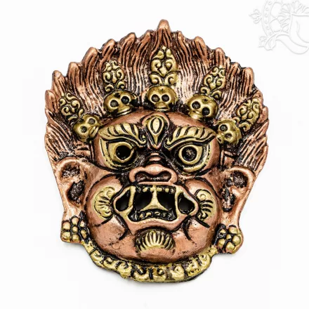 Mahakala fali dísz / maszk, fém – 12,5 cm