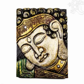 Buddha fejes fa fali dísz - 23 x 30 cm
