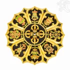 Tibeti 8 szerencsejeles falidísz dupla dorje és jin jang szimbólummal  - 50 cm