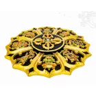Tibeti 8 szerencsejeles falidísz dupla dorje és jin jang szimbólummal  - 50 cm