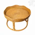 Rattan tálcás kínálóasztal – 42 cm