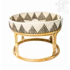 Rattan tálcás kínálóasztal – 40 cm