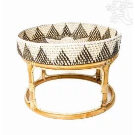 Rattan tálcás kínálóasztal – 40 cm