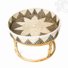 Rattan tálcás kínálóasztal – 40 cm