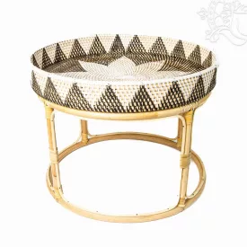 Rattan tálcás kínálóasztal – 50 cm