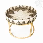 Rattan tálcás kínálóasztal – 50 cm