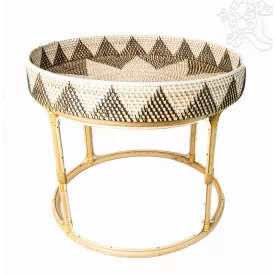 Rattan tálcás kínálóasztal – 60 cm