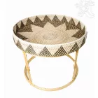 Rattan tálcás kínálóasztal – 60 cm