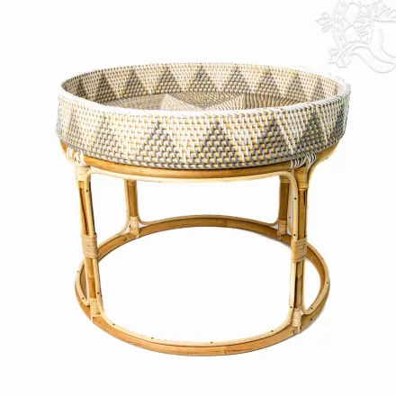 Rattan tálcás kínálóasztal – 50 cm
