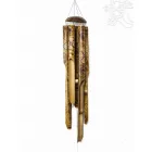 Bambusz szélcsengő, antik, virágmintás - 150 cm