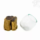 Üveg tál fa gyökéralapon - 9 cm