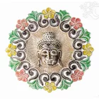 Buddha fejes, virágmintás fa fali dísz – 60 cm