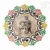 Buddha fejes, virágmintás fa fali dísz – 60 cm