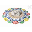 Buddha fejes, virágmintás fa fali dísz – 60 cm