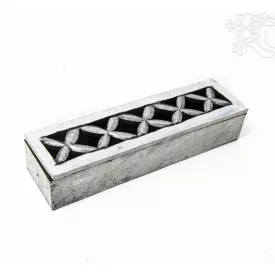 Hosszú fa doboz életvirága mintával - 25 cm
