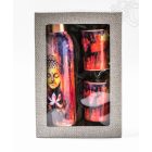 Vörösréz kulacs és pohár szett, Buddhás