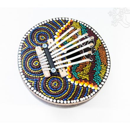 Kókuszhéj kalimba, festett, mintás