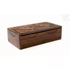 Faragott fa doboz gyík mintával