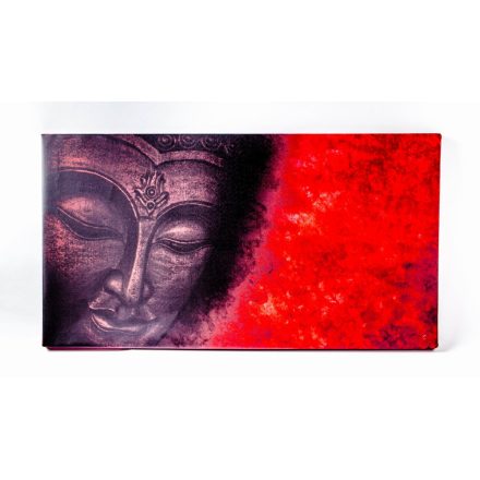 Piros Buddha fej kép, falmatrica