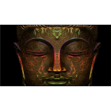Színes Buddha fej vászonkép