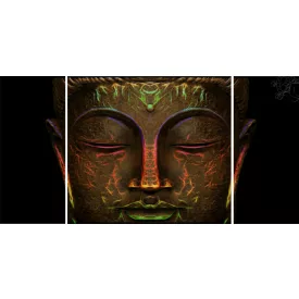   Hatalmas méretű, 180x90-es, három részes, fekvő Buddha kép, falmatrica